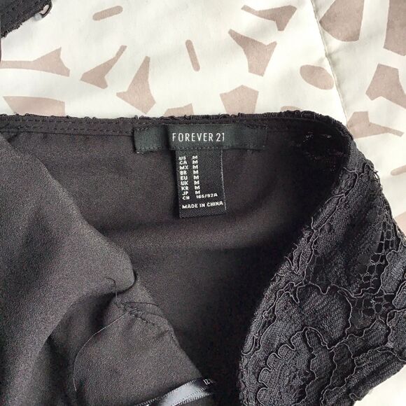 Forever 21 Womens Y2K Dark Coquette Babydoll Mini Dress Size M Whimsigoth - Picture 4 of 5